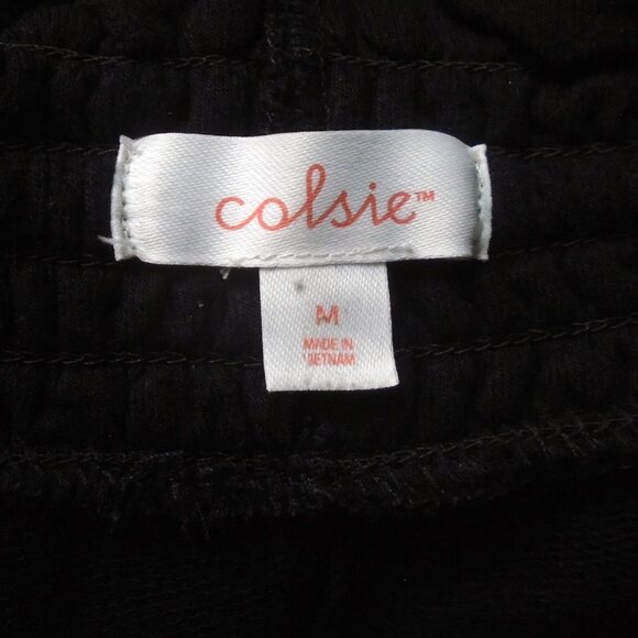 Black Cropped Summer Pants, High Rise Low Rise OSFM, Loose Baggy Knit, POCKETS! - Picture 4 of 10